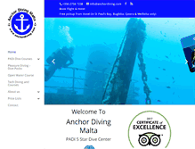 Tablet Screenshot of anchordiving.com